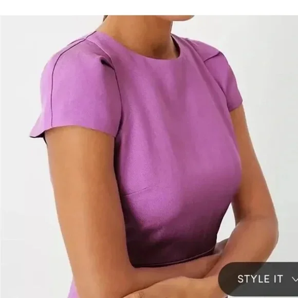Ann Taylor Purple Cap Sleeve Dress - Picture 3 of 3
